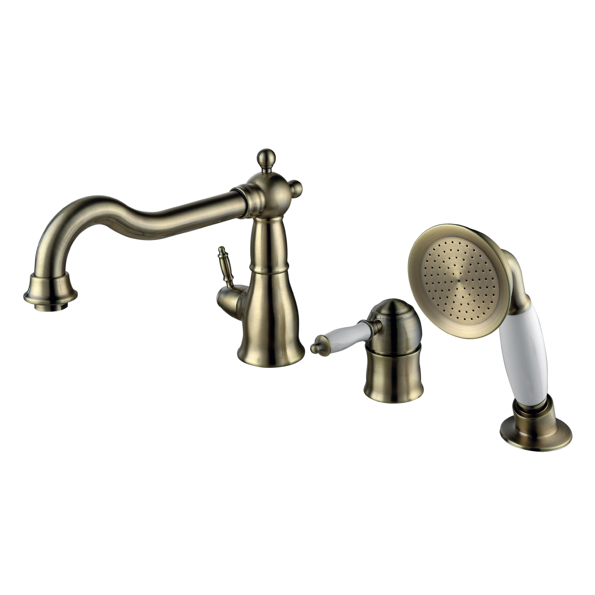 LM4845B 3-hole deck mounted bathtub faucet with swivel spout