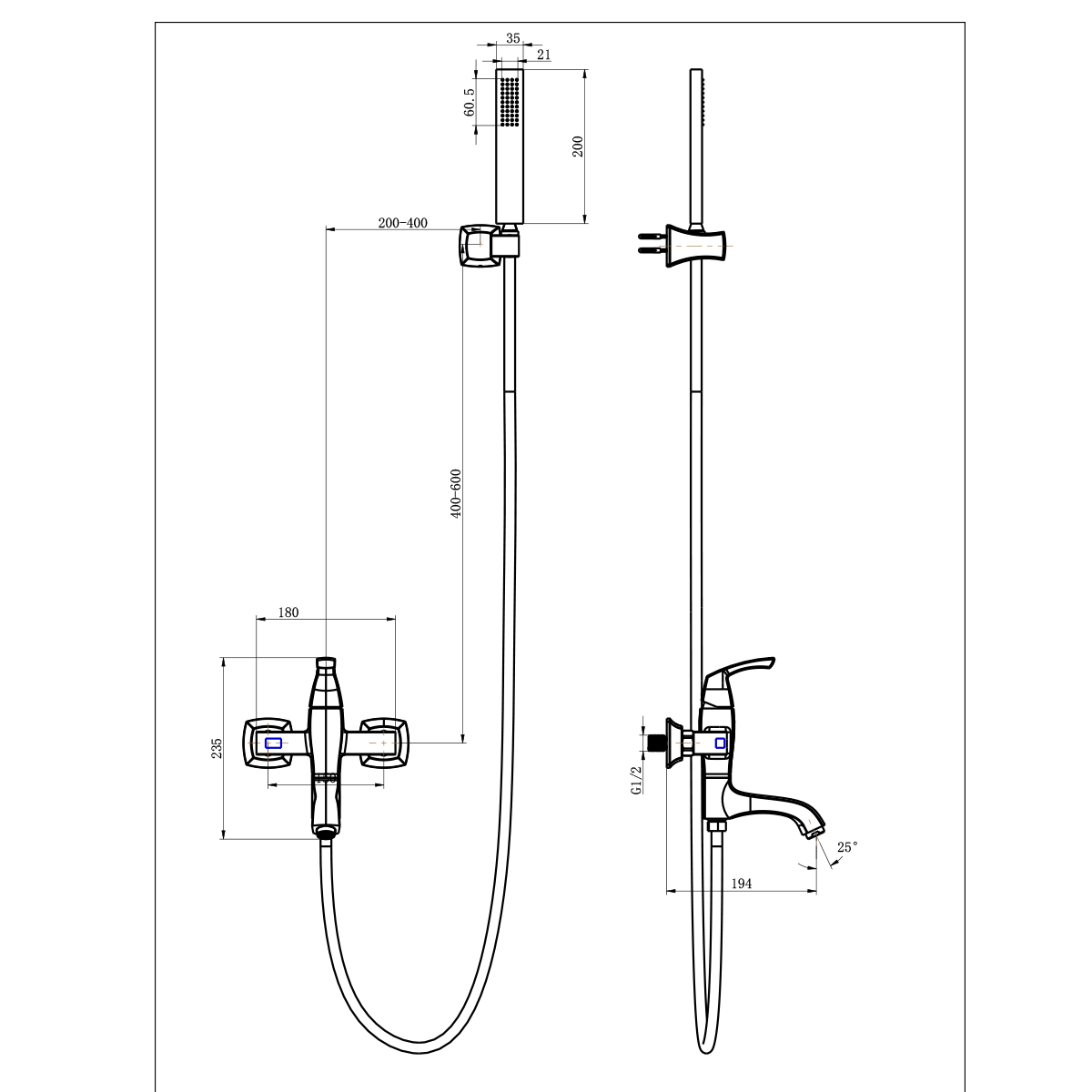 LM6214ORB Bath faucet with swivel spout