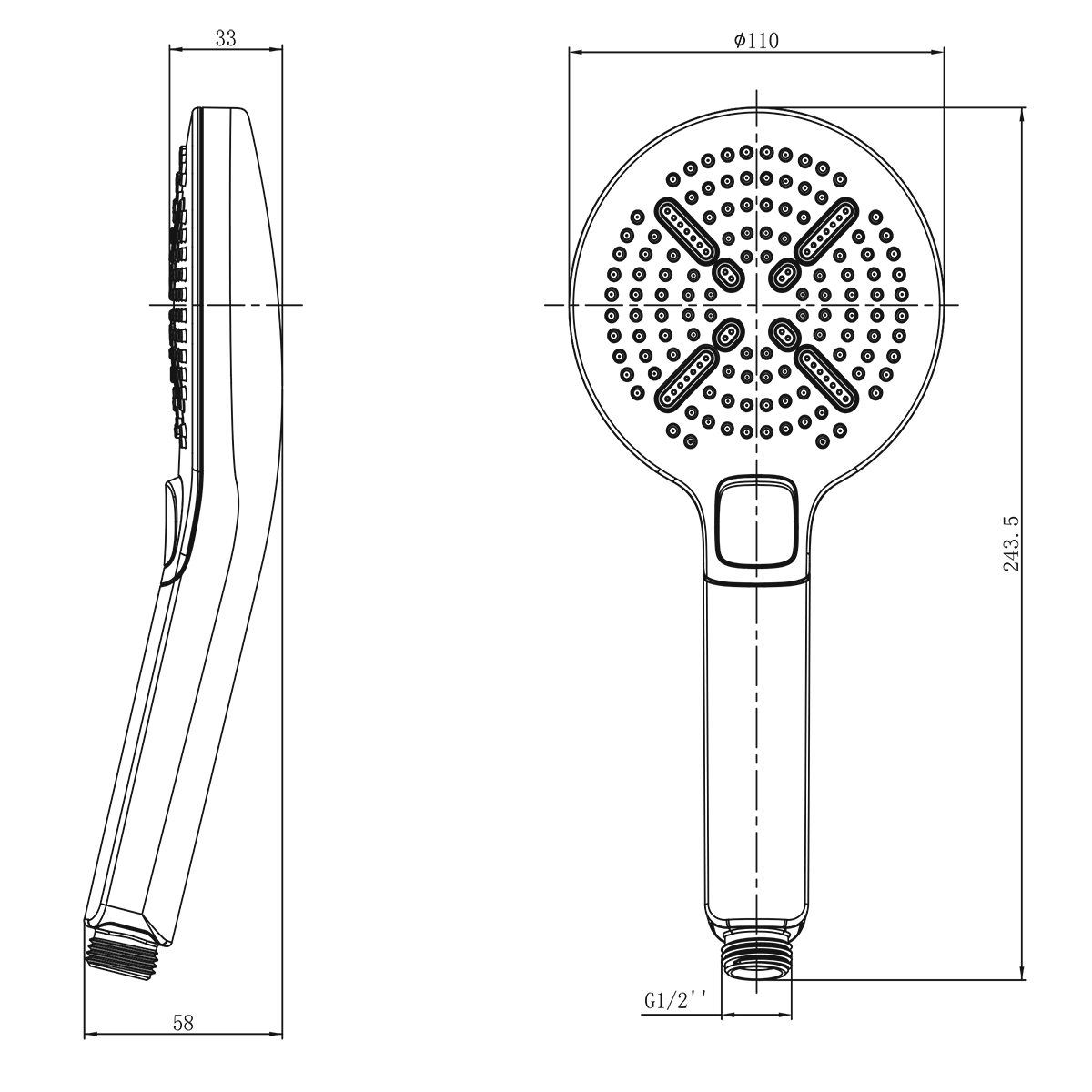 LM8114C Shower head 3-function