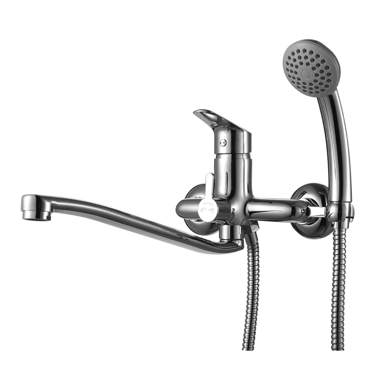 LM6553C Washbasin/bath faucet with S-shaped 300 mm swivel spout