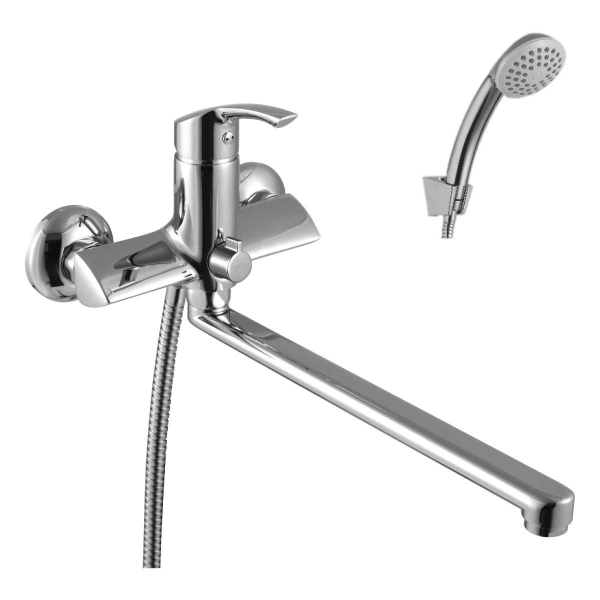 LM1151C Washbasin/bath faucet
with 300 mm flat swivel spout