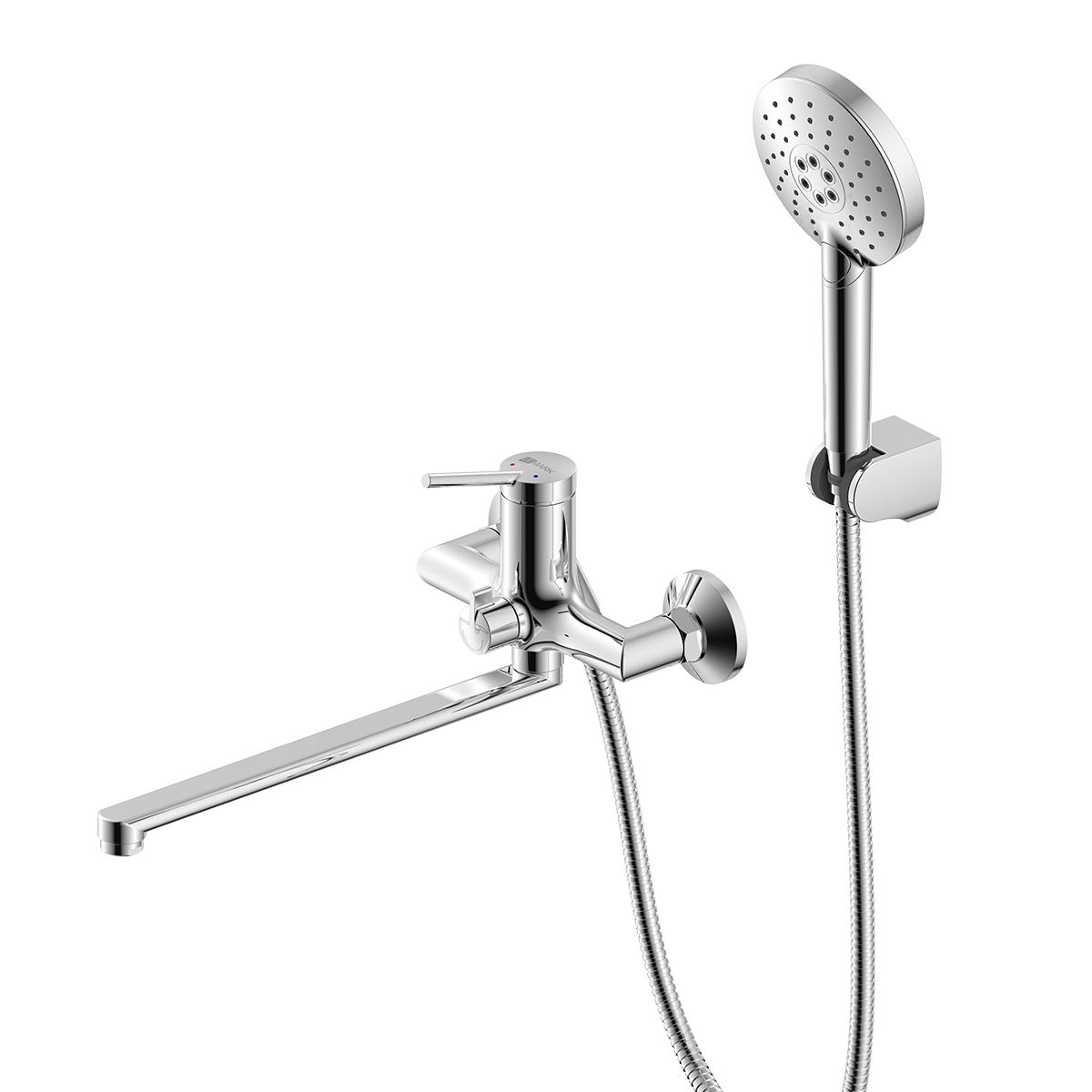 LM3851C Washbasin/bath faucet with 350 mm flat swivel spout