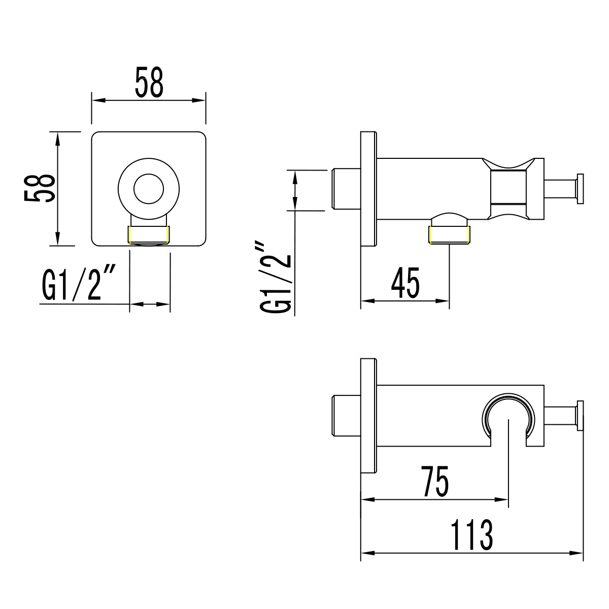 LM7885C Integrated shower holder/hose connector