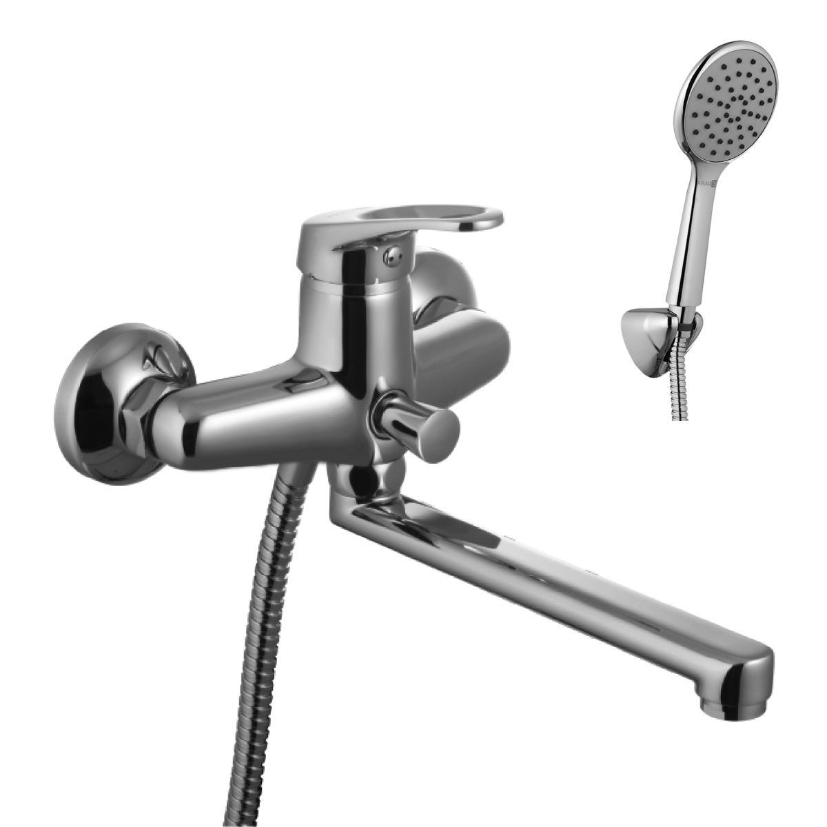 LM3110C Washbasin/bath faucet with 200 mm flat swivel spout