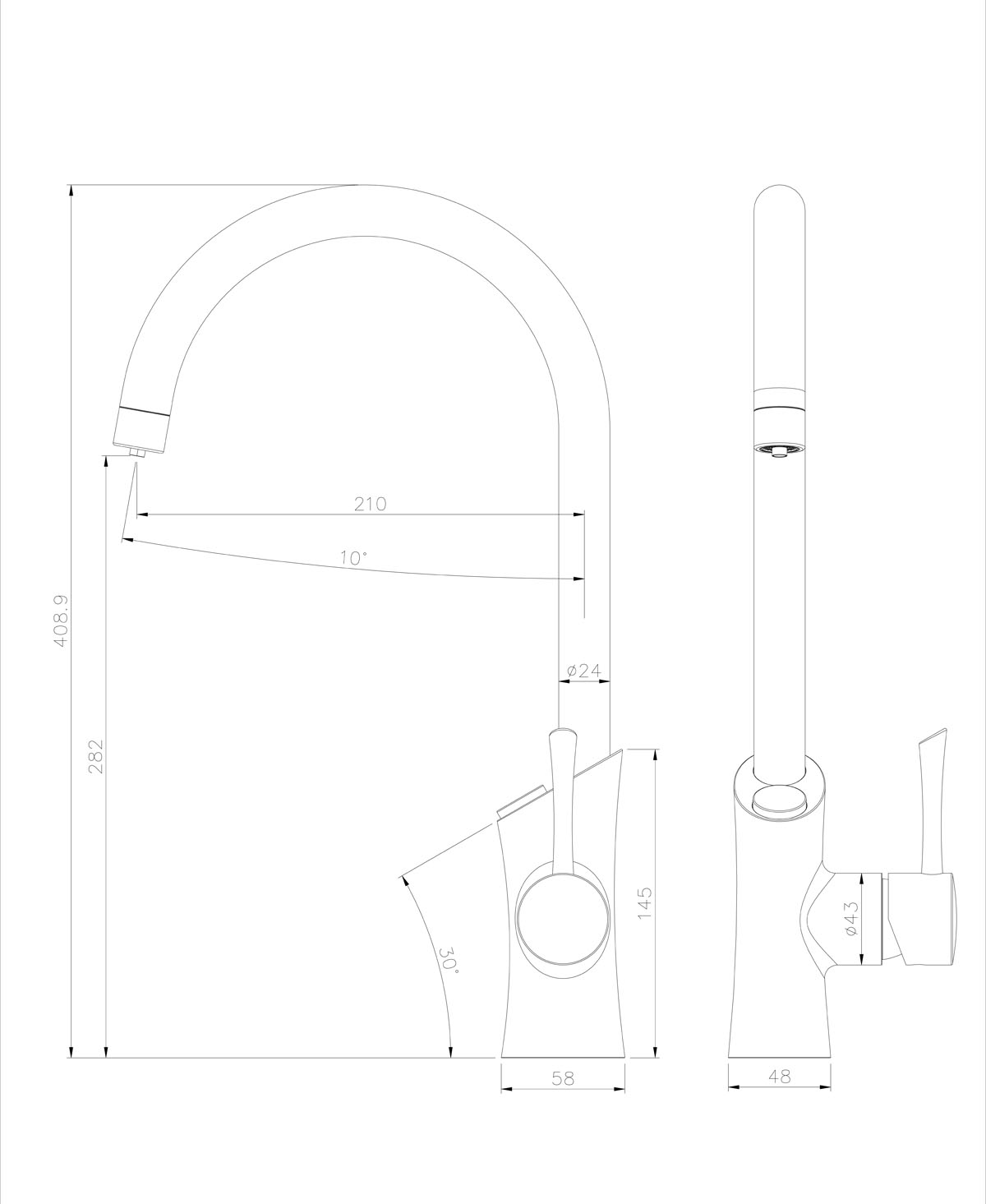 LM3072C Kitchen faucet 
with connection to drinking 
water supply