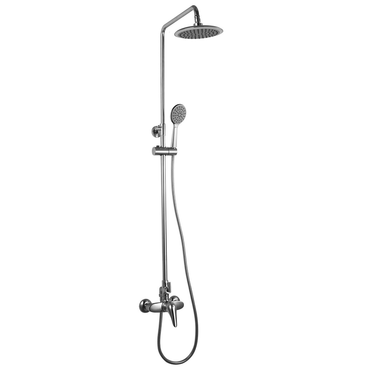 LM4260C Shower faucet with adjustable rod height and «Tropical rain» shower head