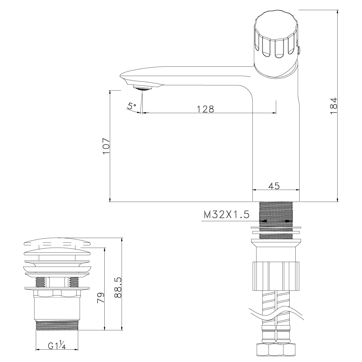 LM5306C Washbasin faucet