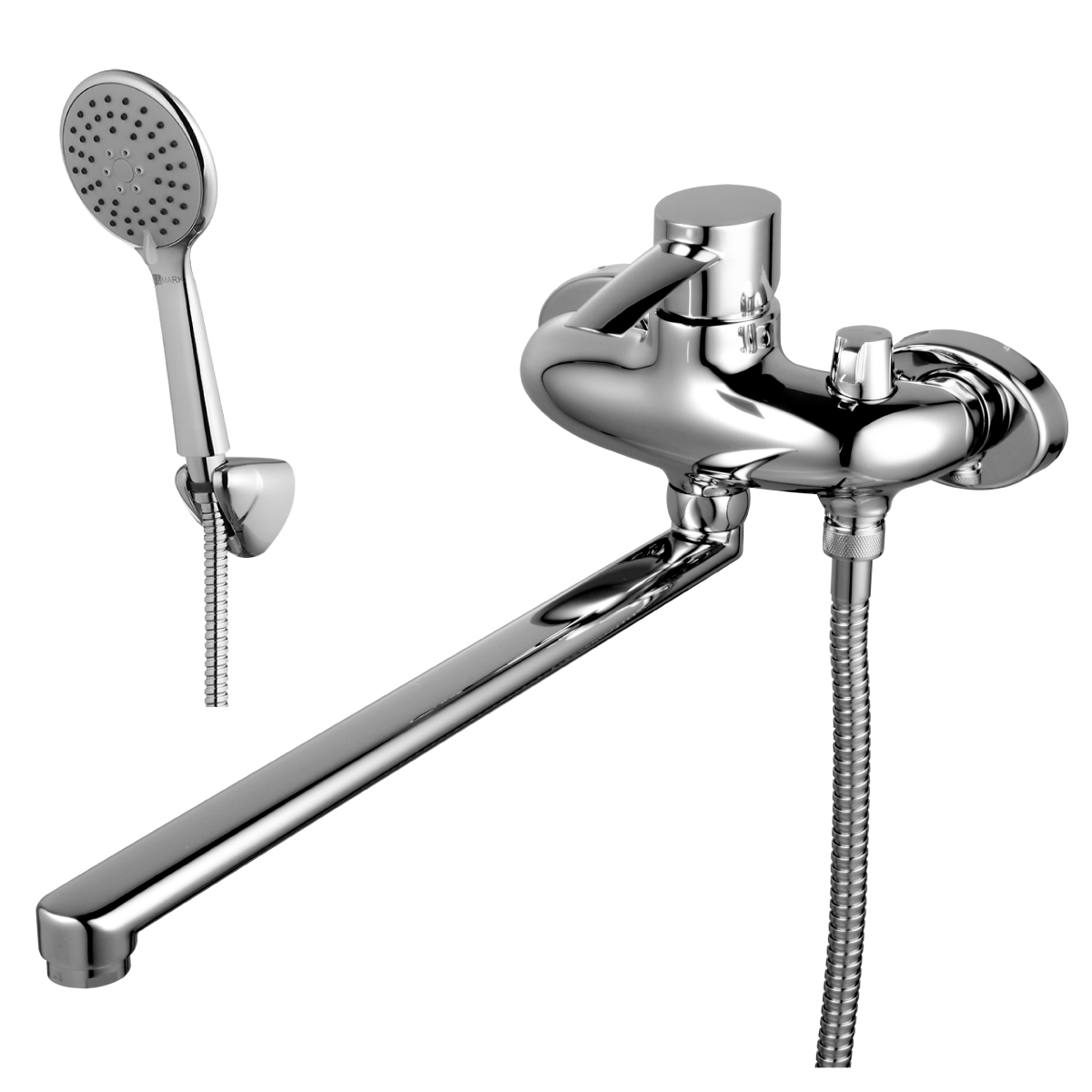 LM3217C Washbasin/bath faucet with 350 mm flat swivel spout