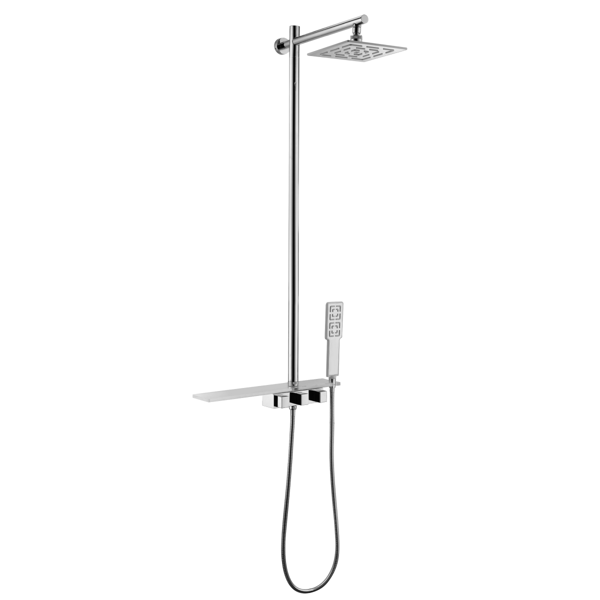 LM7001C Shower faucet with non-adjustable rod height and «Tropical rain» shower head