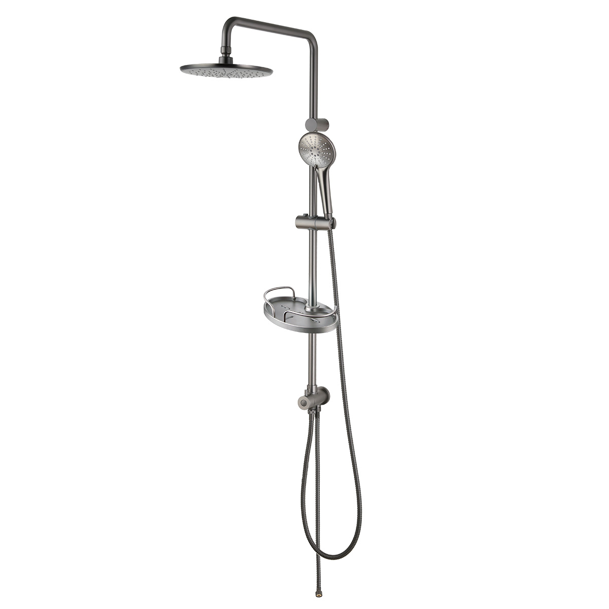 LM3788GM Shower set with non-adjustable rod height and «Tropical rain» shower head