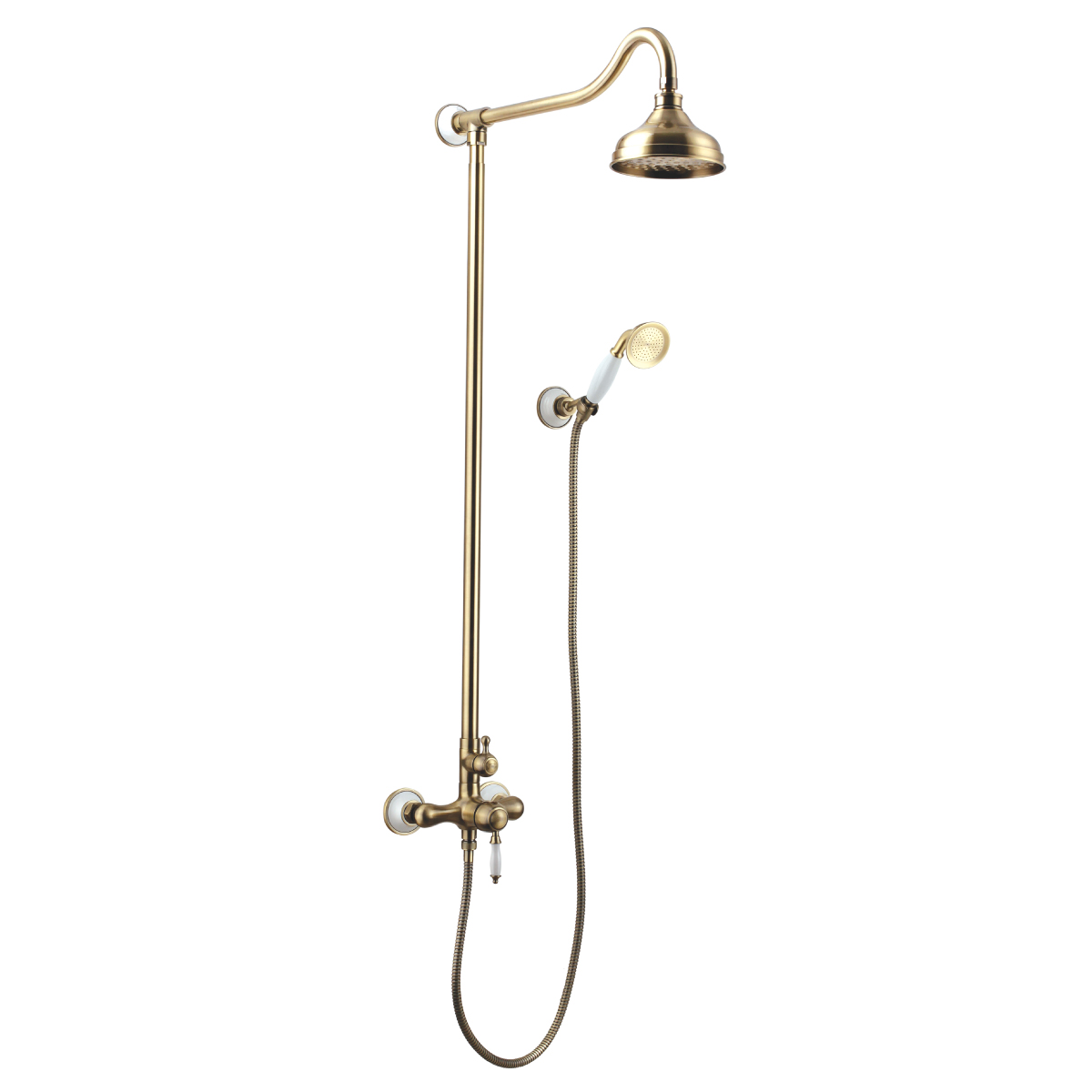 LM4860B Shower faucet with adjustable rod height and «Tropical rain» shower head