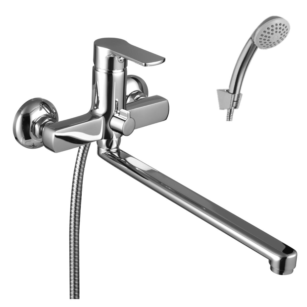 LM1551C Washbasin/bath faucet
with 300 mm flat swivel spout