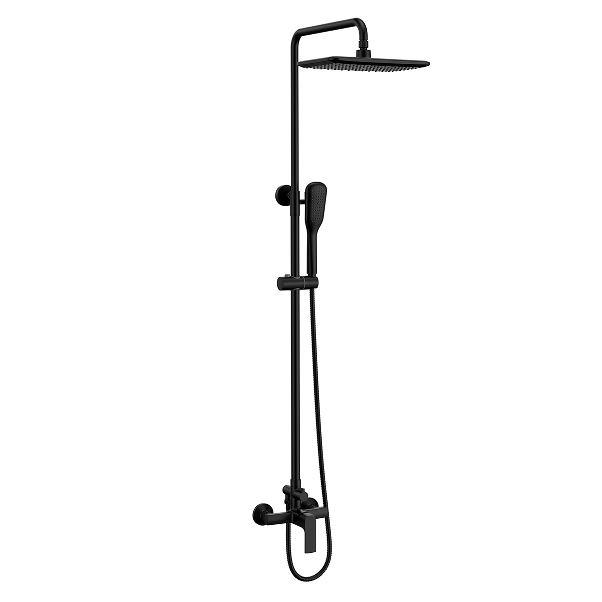 LM7260BL Shower faucet with adjustable rod height and «Tropical rain» shower head