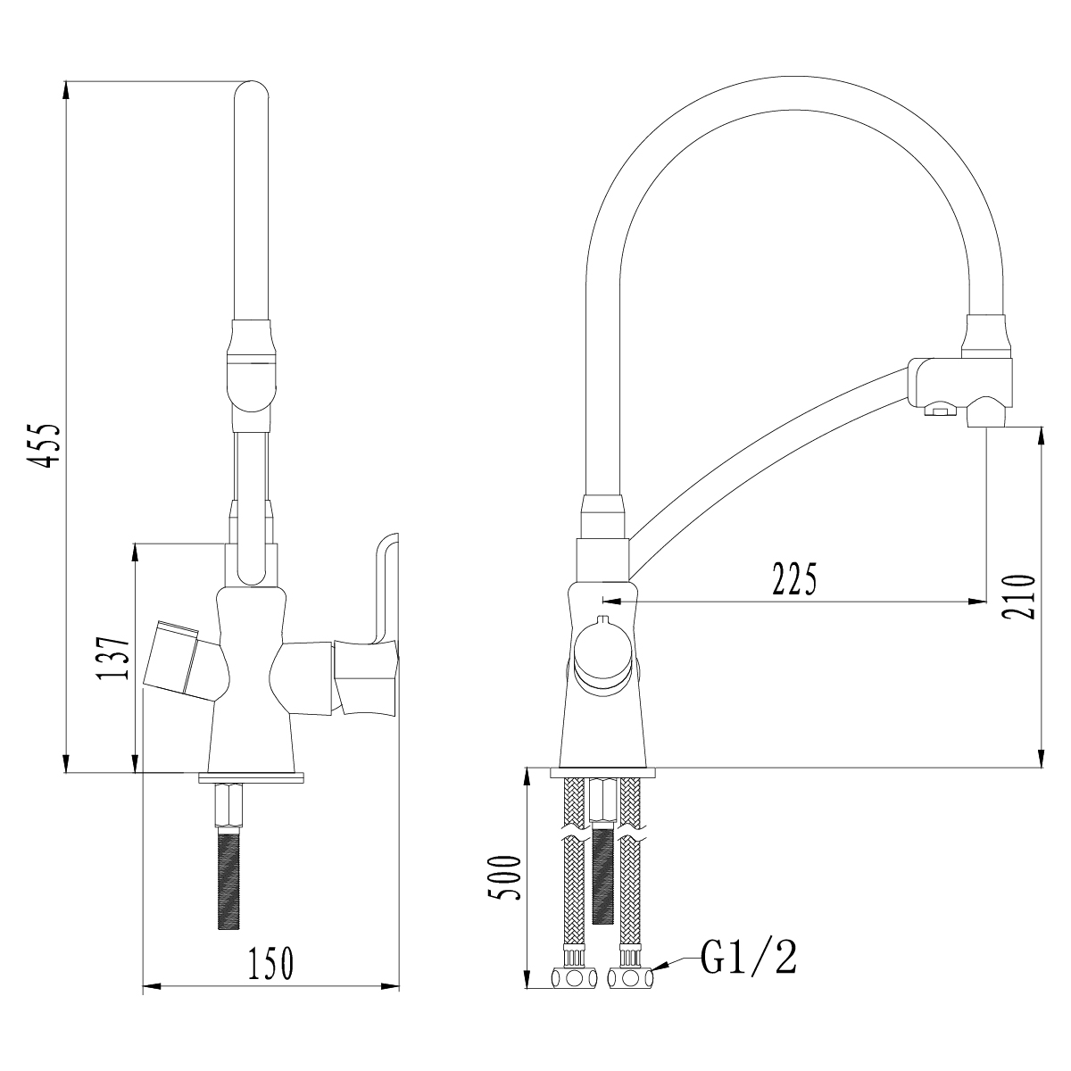 LM3070C-White Kitchen faucet 
with connection to drinking 
water supply