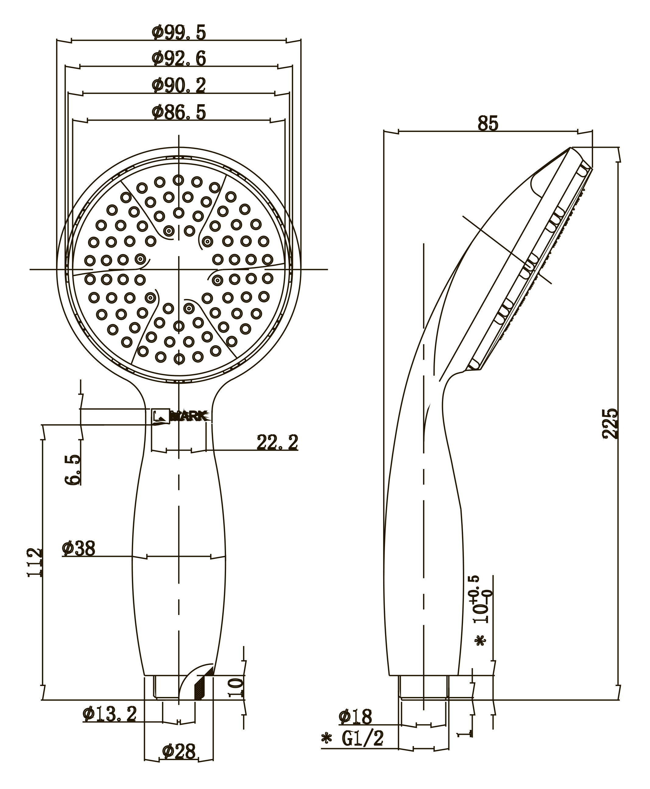 LM8001C Shower head 1-function