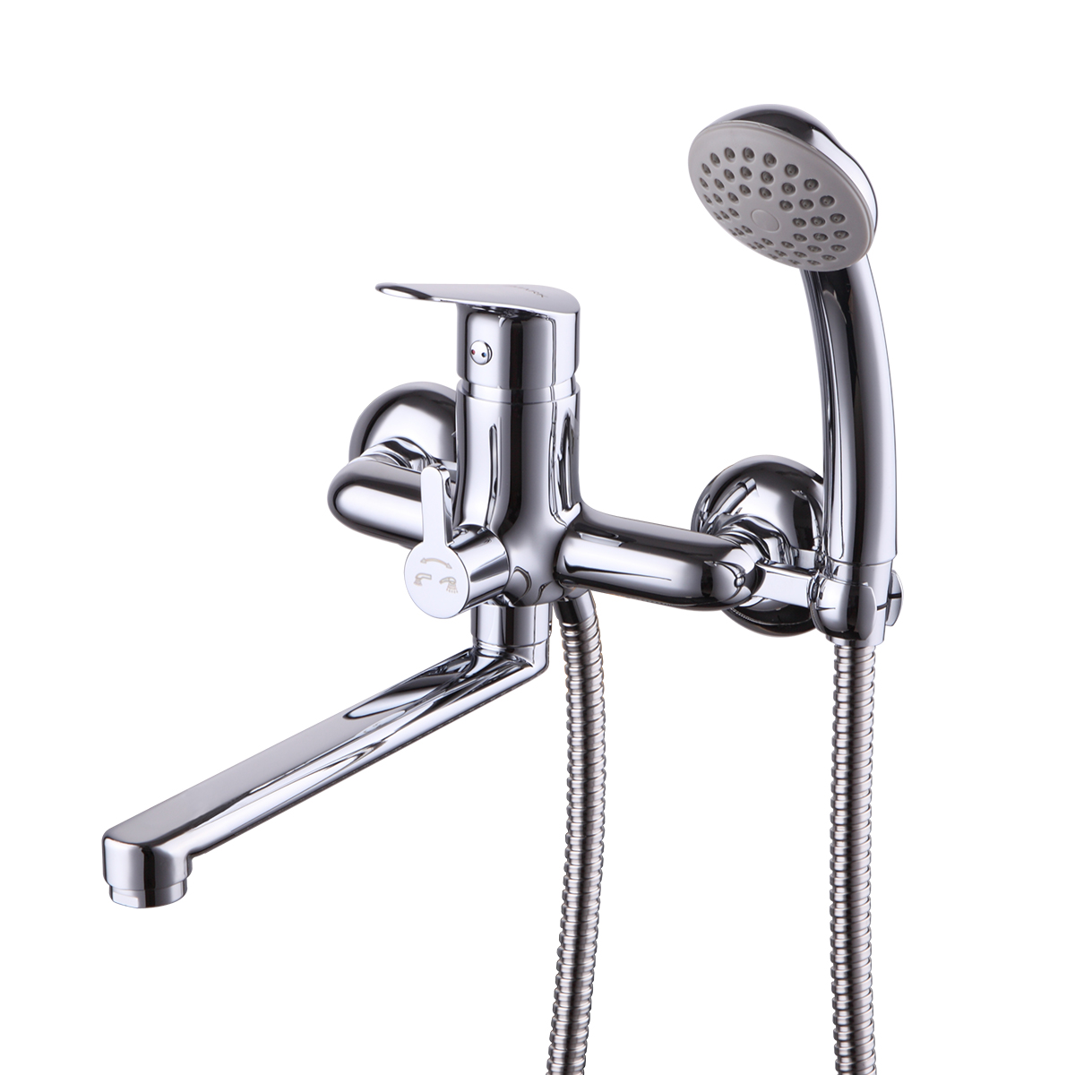 LM6513C Washbasin/bath faucet with 200 mm flat swivel spout