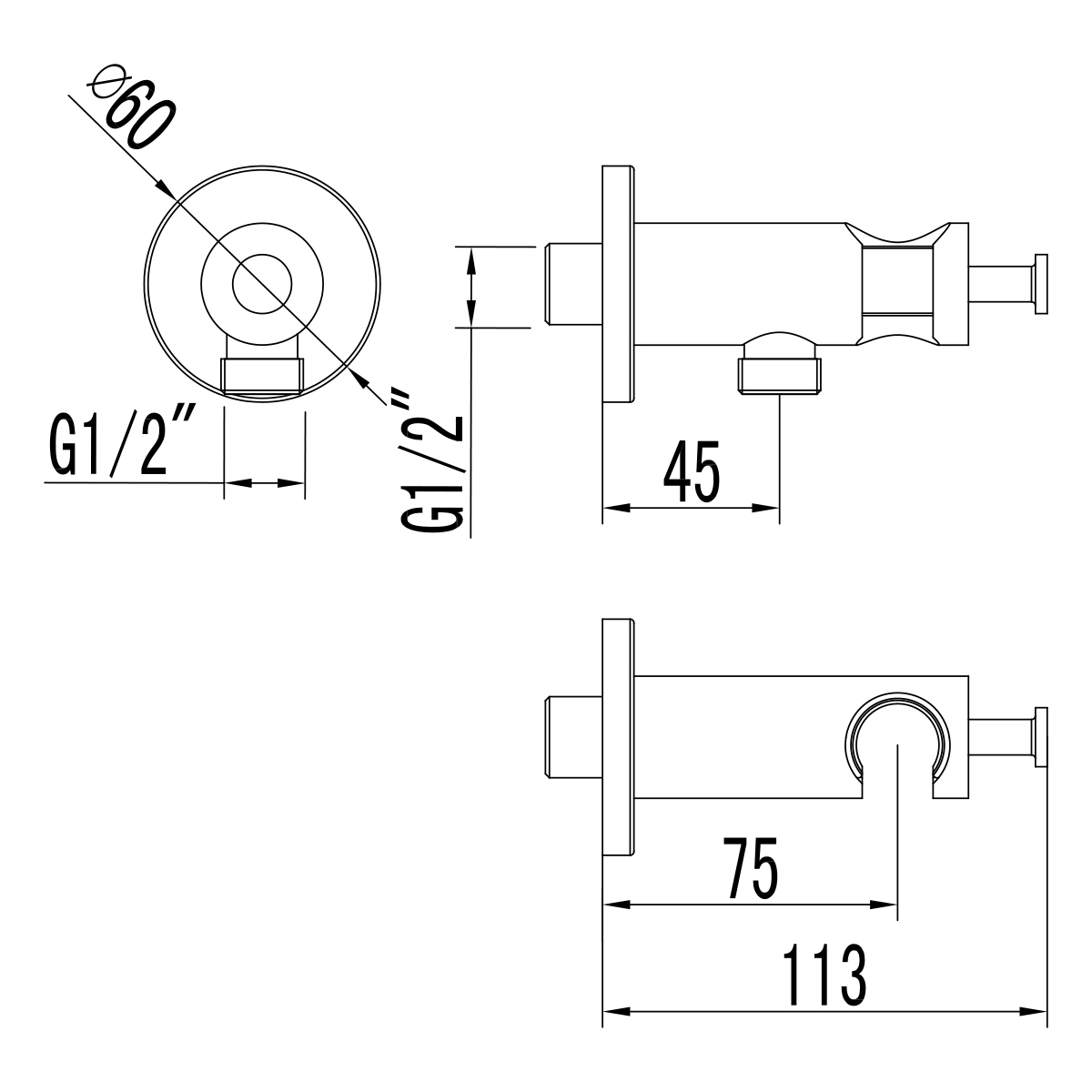 LM1185C Integrated shower holder/hose connector