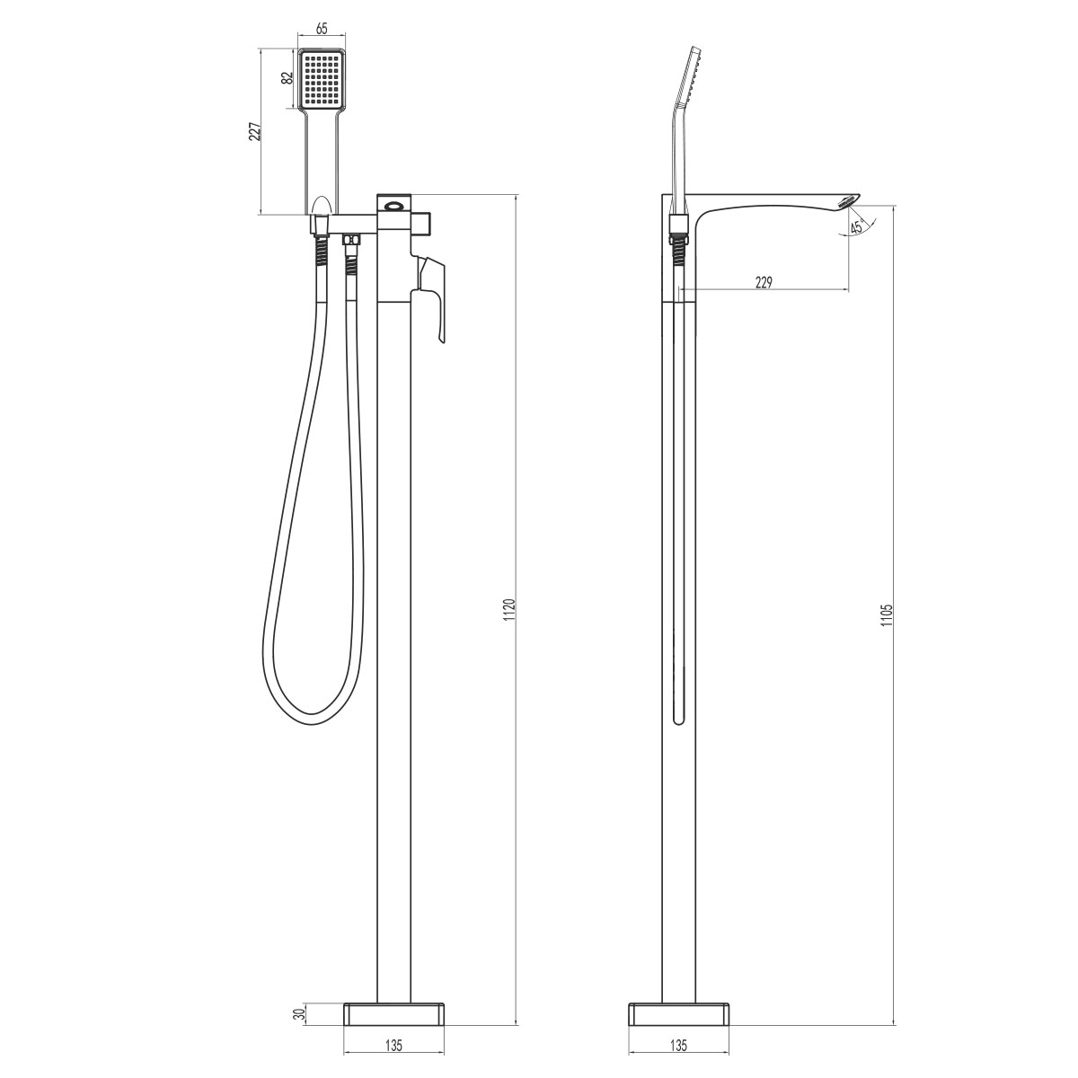 LM4544C Freestanding bath faucet