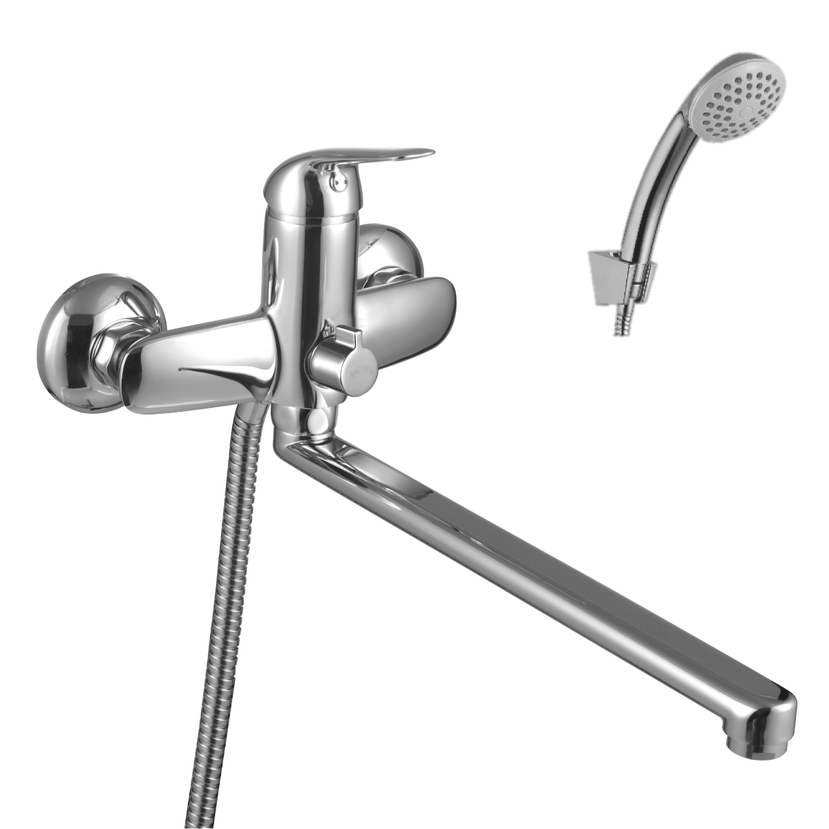 LM1251C Washbasin/bath faucet with 300 mm flat swivel spout