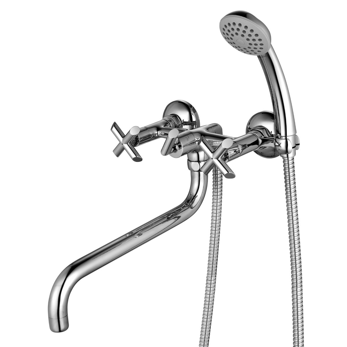 LM7551C Washbasin/bath faucet with 300 mm round swivel spout