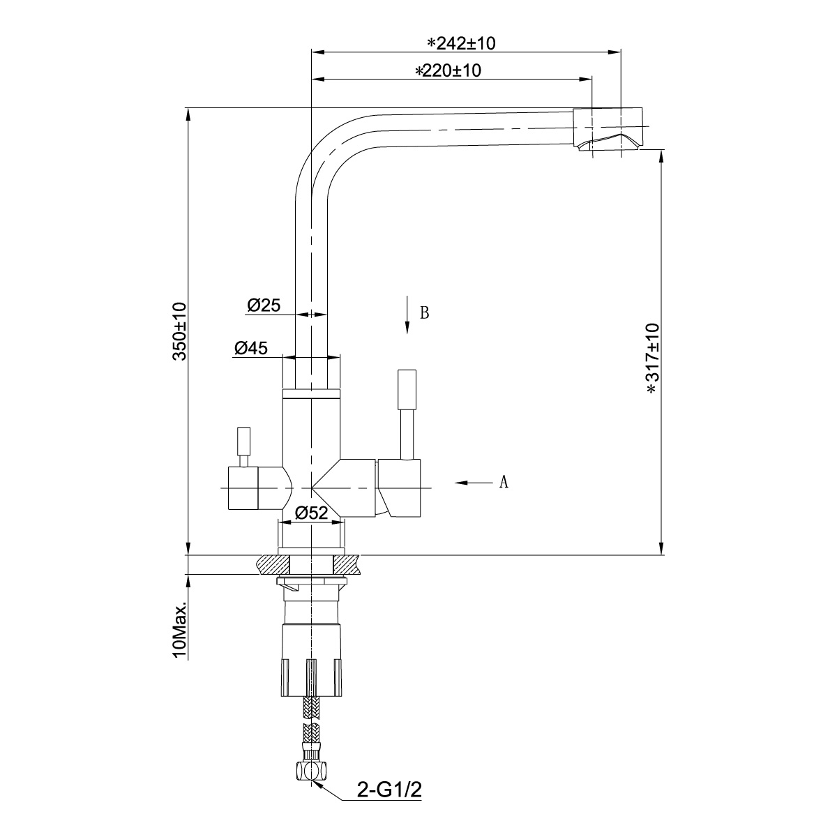 LM5061BLN Kitchen faucetwith connection to drinking water supply