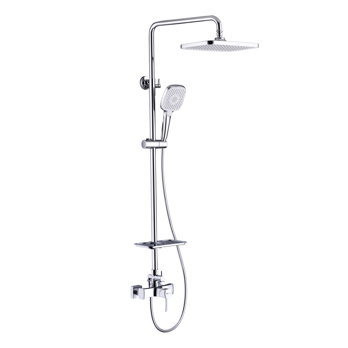 LM0560C included Shower faucet with adjustable rod height and «Tropical rain» shower head