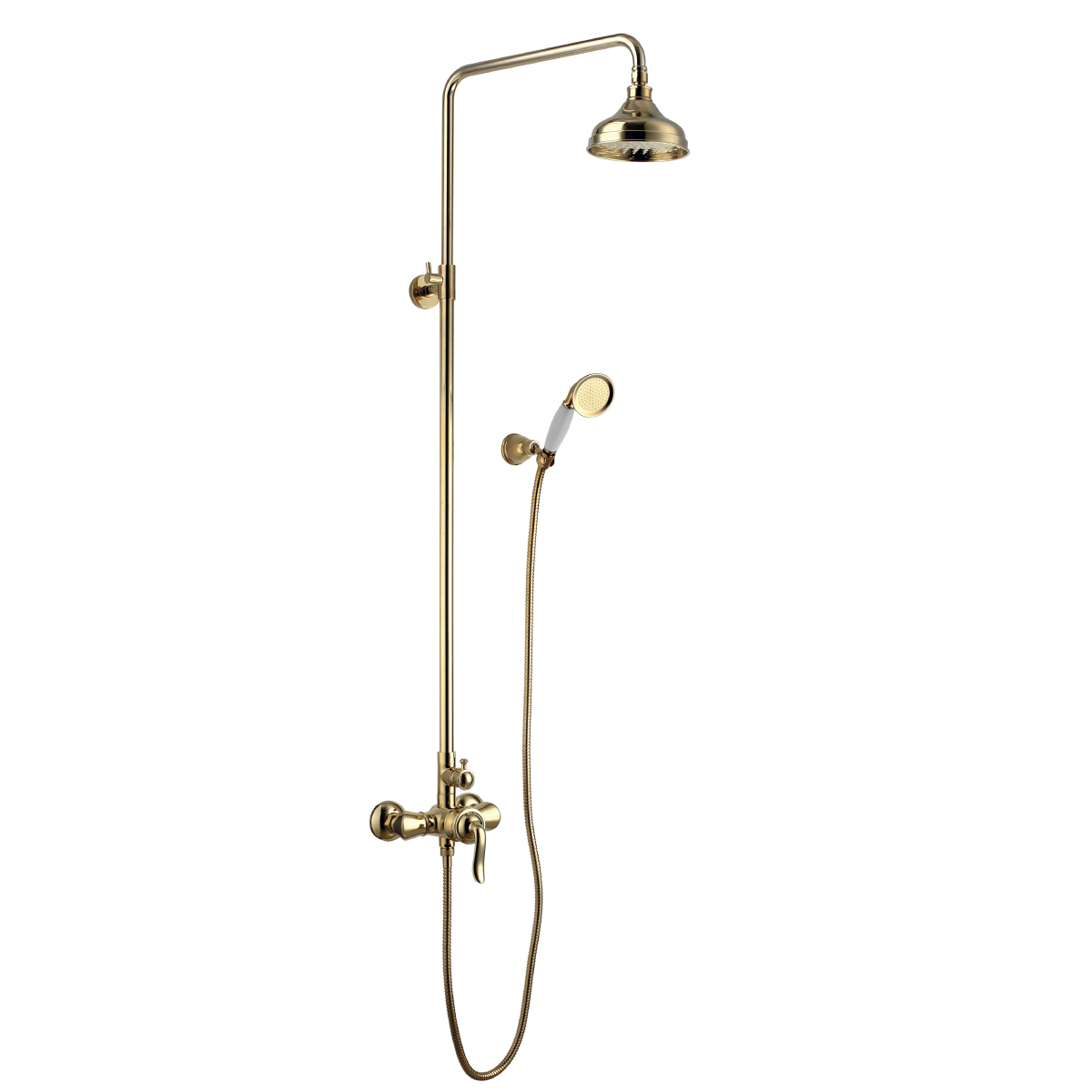 LM4760G Shower faucet with adjustable rod height and «Tropical rain» shower head