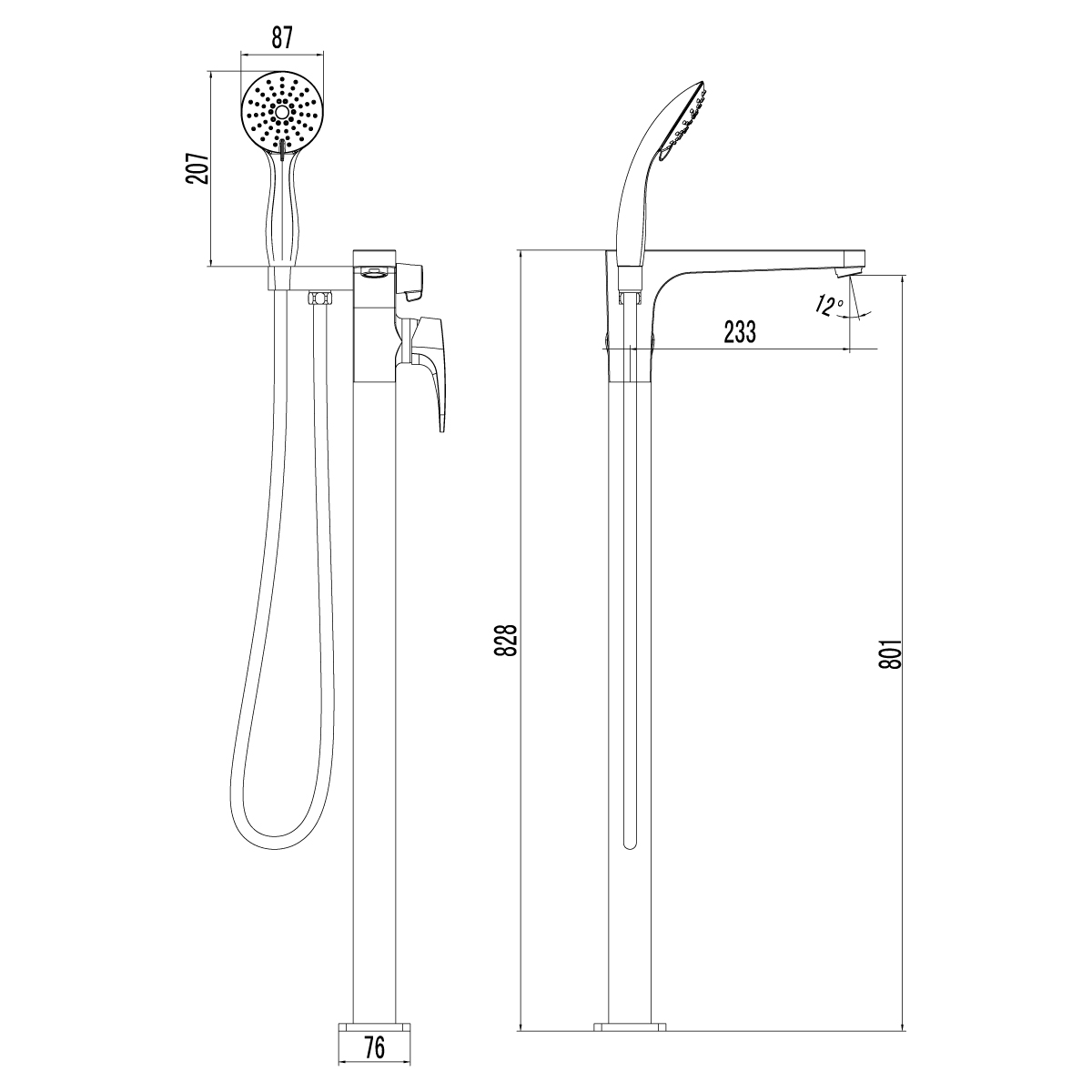 LM4344C Freestanding bath faucet
