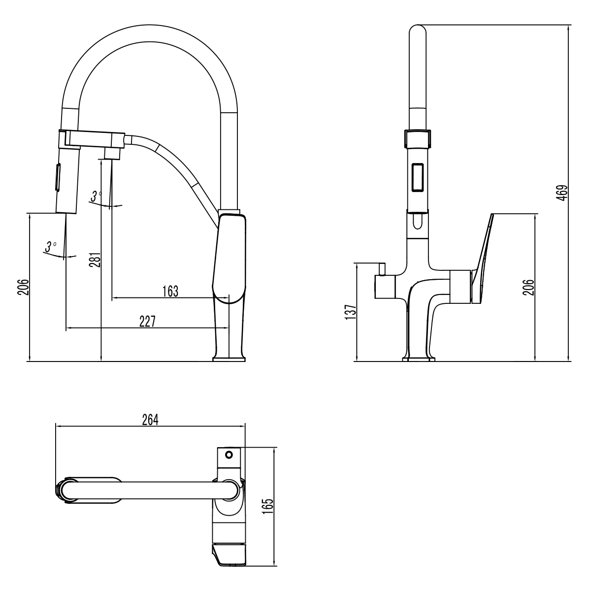 LM3074C-Red Kitchen faucet 
with connection to drinking 
water supply