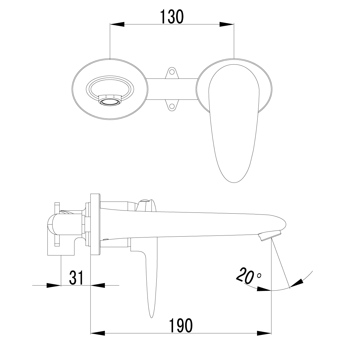 LM4426C Built-in washbasin faucet
