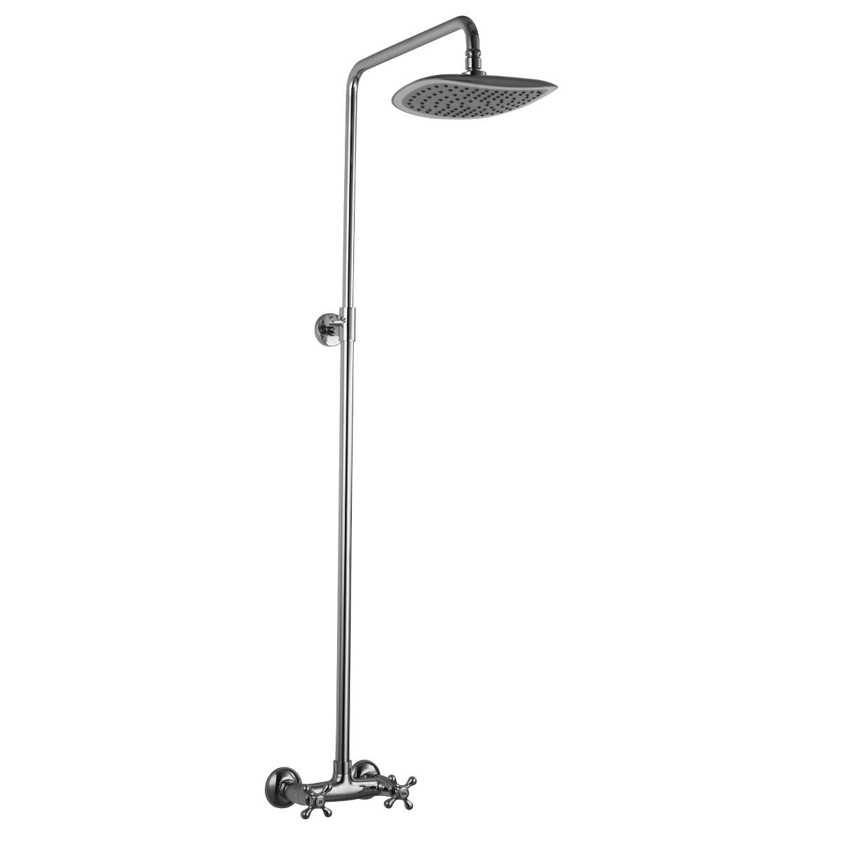 LM2160C Shower faucet with adjustable rod height and «Tropical rain» shower head