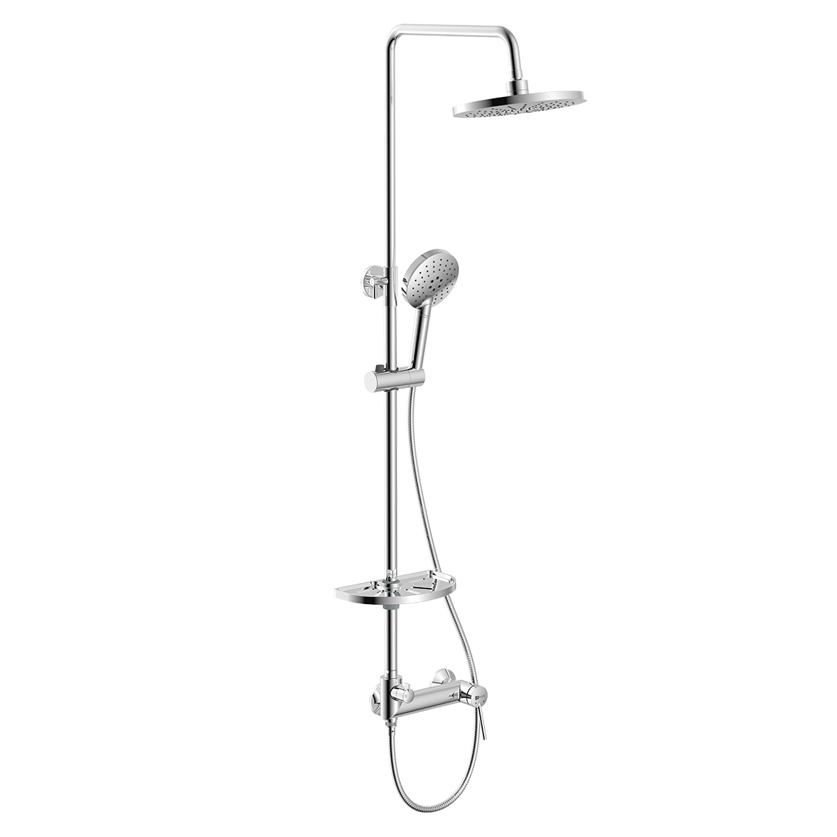 LM3860C Shower faucet with adjustable rod height and «Tropical rain» shower head