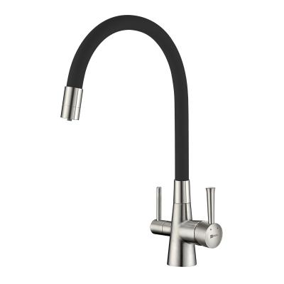 LM3075BN-Black Kitchen faucet with connection to drinking water supply