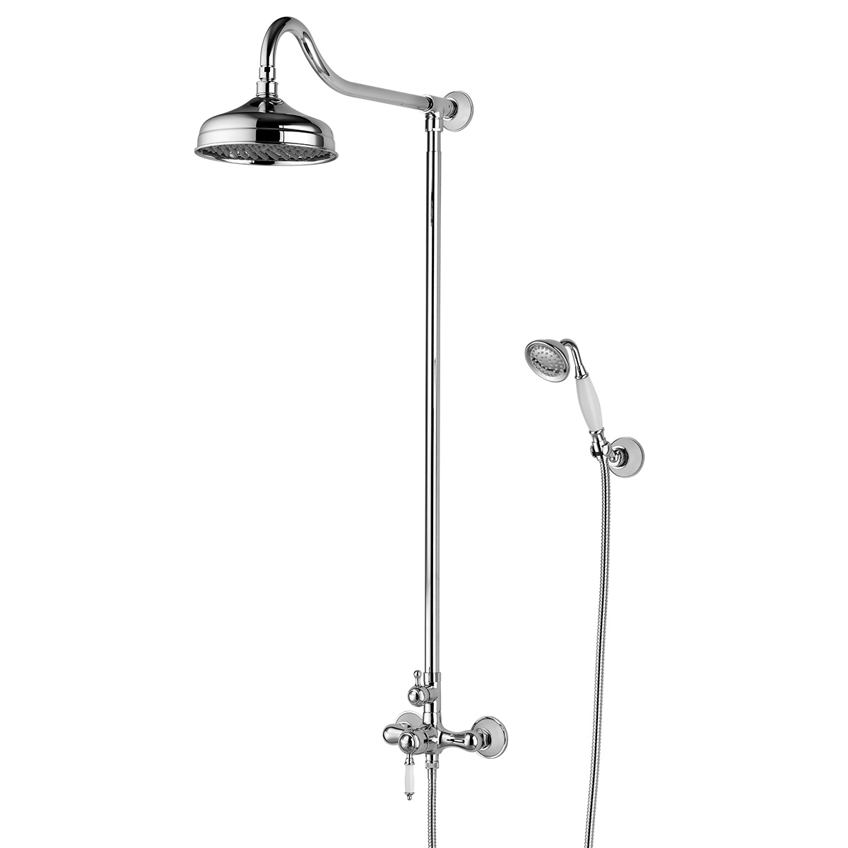 LM4860C Shower faucet with adjustable rod height and «Tropical rain» shower head