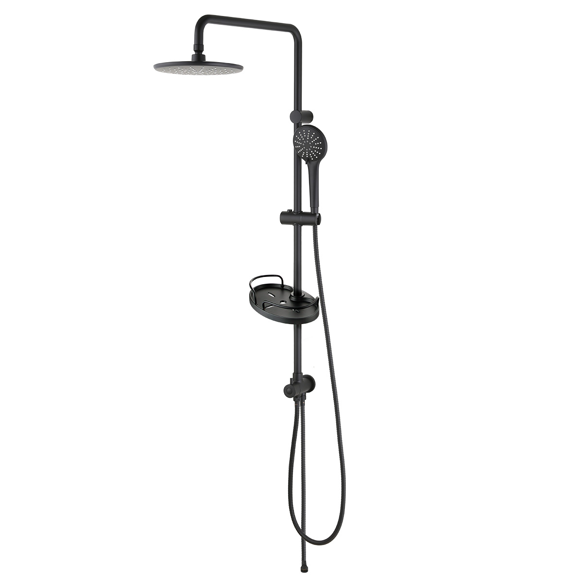 LM3788BL Shower set with non-adjustable rod height and «Tropical rain» shower head