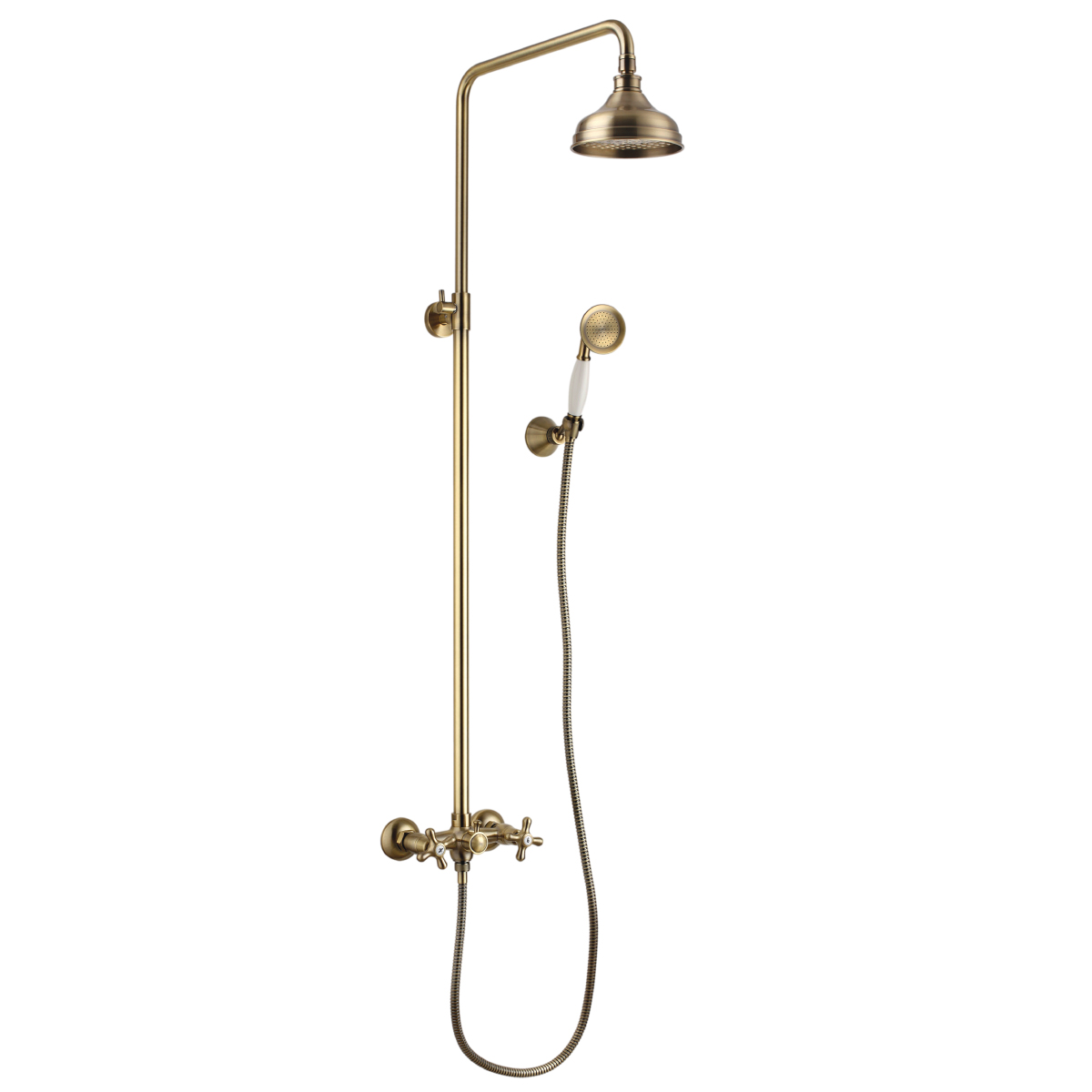LM2860B Shower faucet with adjustable rod height and «Tropical rain» shower head
